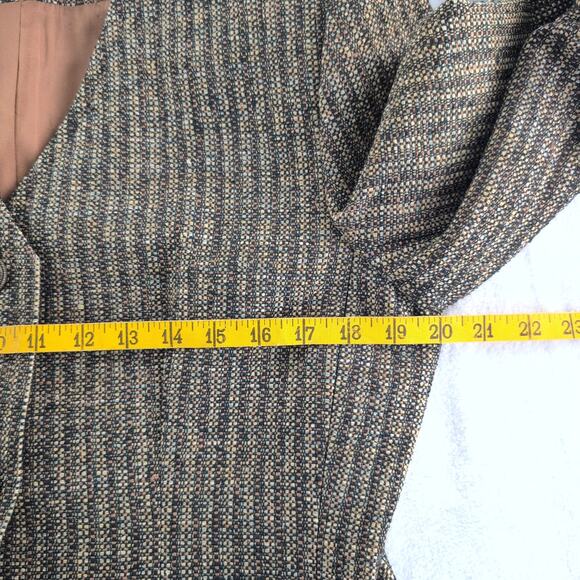 Vintage Doncaster Tapestry 100% Silk Fitted Blazer Women's Size 10 Shoulder Pads - Picture 6 of 8